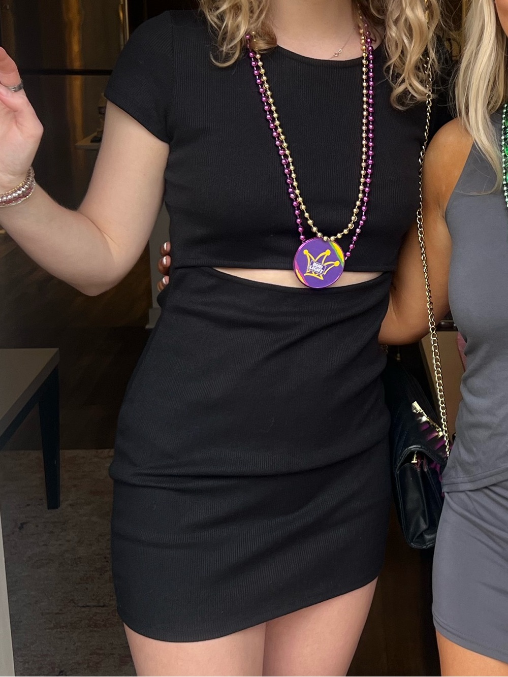 Princess Polly Black Ribbed Cutout dress